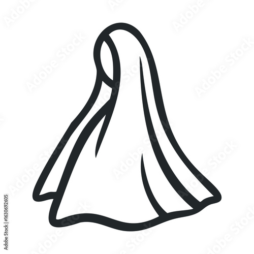 Elegant cloak draped figure concept for cultural representation