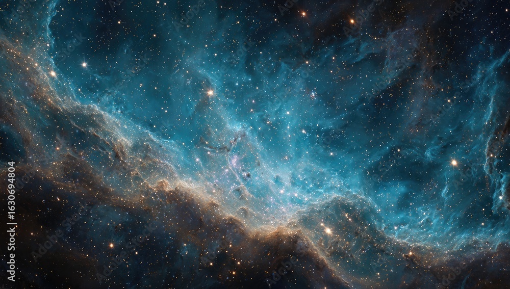 Fototapeta premium Deep space nebula, swirling colors