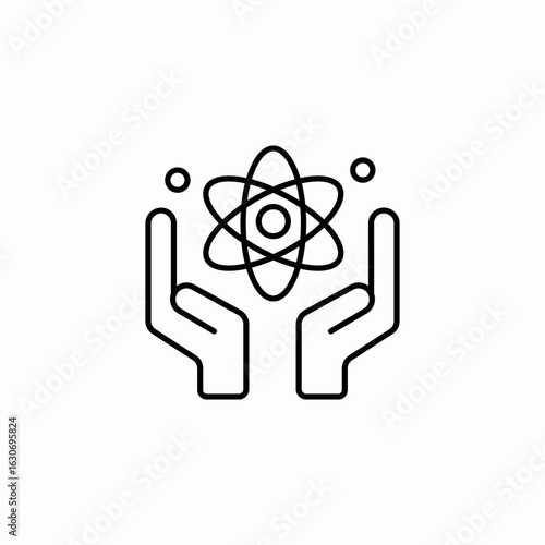 atomic science discovery icon sign vector