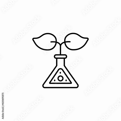 biotechnology plant growth icon sign vector