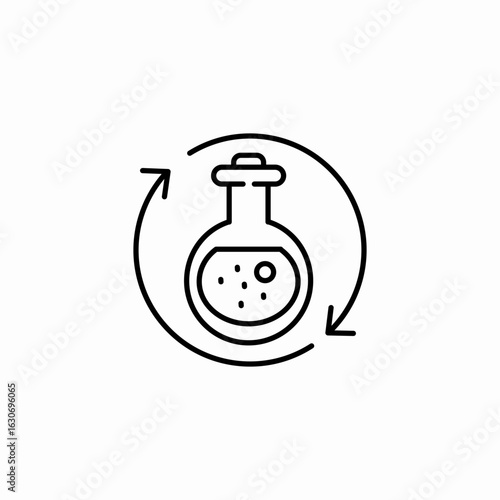 chemical reaction cycle icon sign vector