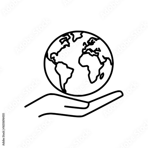 Illustration of earth held in hand for world environment day and save earth concept design vector