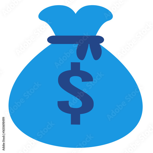 The icon of a tightly tied sack symbolizes safekeeping, savings, or collected funds, used to symbolize financial value in general.