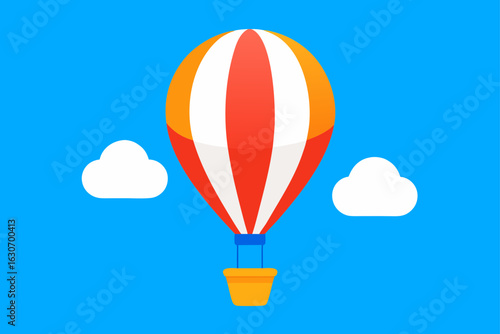 hot air balloon blue sky