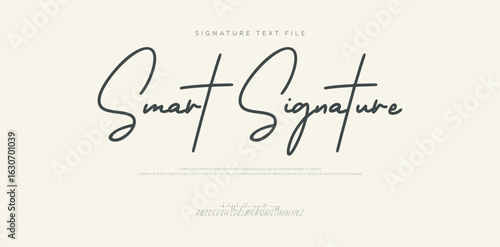 Smart signature Font Calligraphy Logotype Script Brush Font Type Font lettering handwritten. vector illustration 
