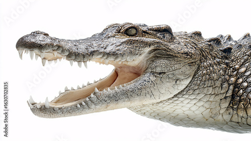 Crocodile head closeup with open mouth