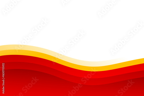 Red and line yellow wave layer modern background with white space for text and message. template design