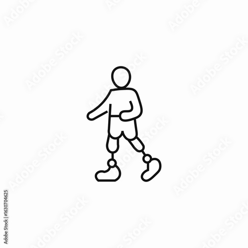 person walking prosthetics icon sign vector