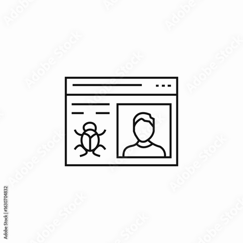 user profile malware icon sign vector
