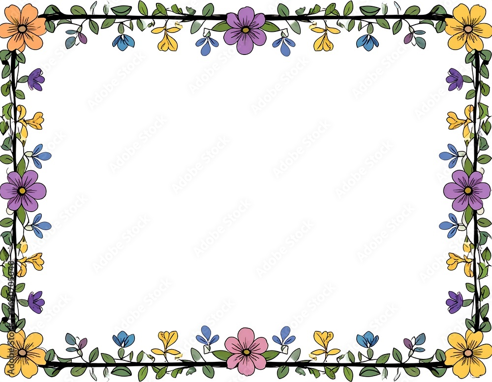 Floral frame with various flowers Floral frame with various flowers