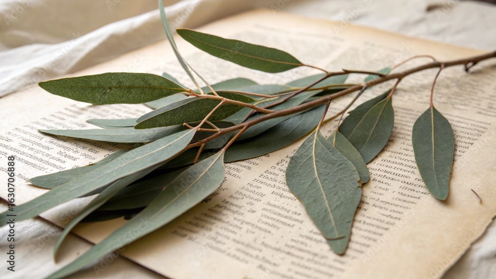 Obraz premium bay leaves on wooden background