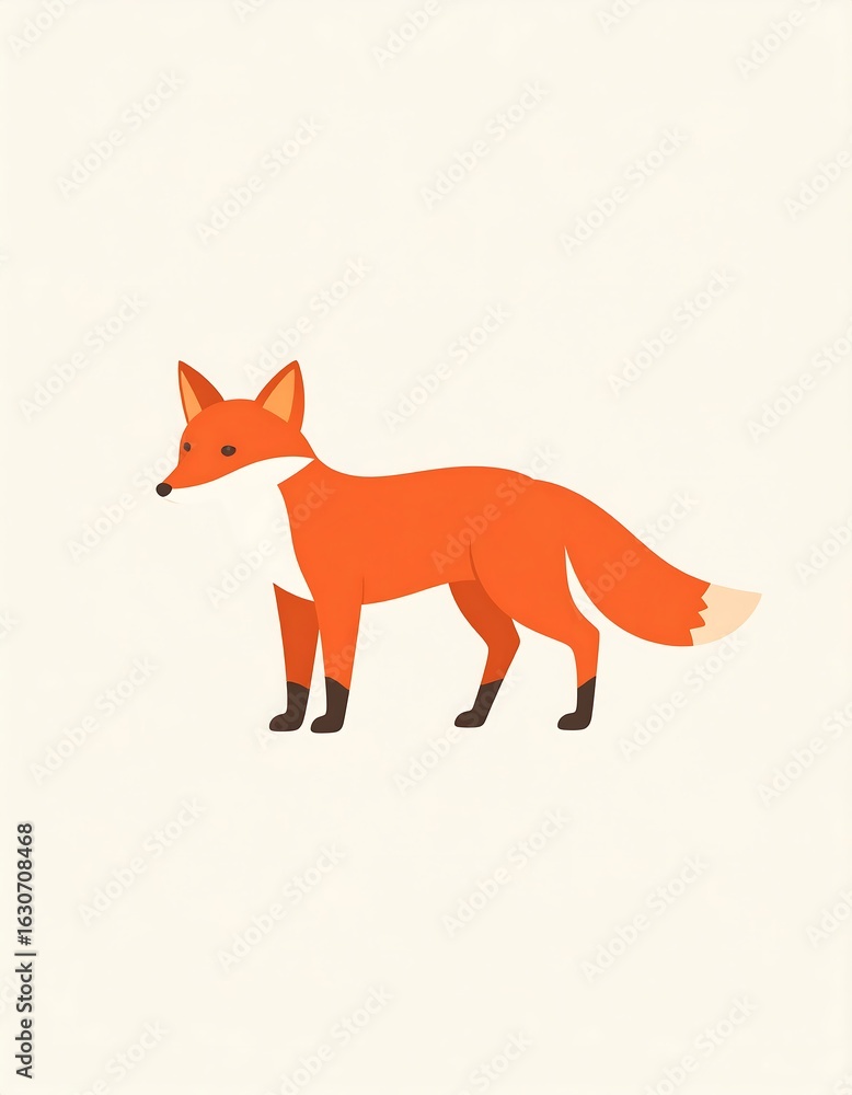 Obraz premium Cute cartoon fox illustration (1)