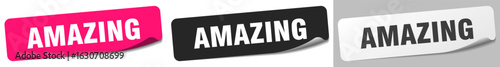 amazing sticker. amazing sticker set on white background