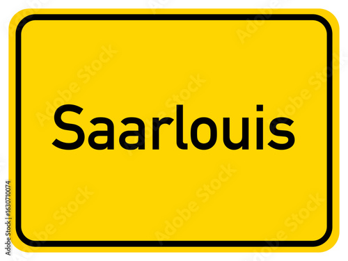 Illustration of a city entrance sign for the city of Saarlouis