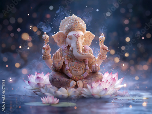Spiritual Ganpati Bappa Background Image