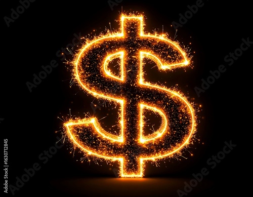 Fiery dollar sign