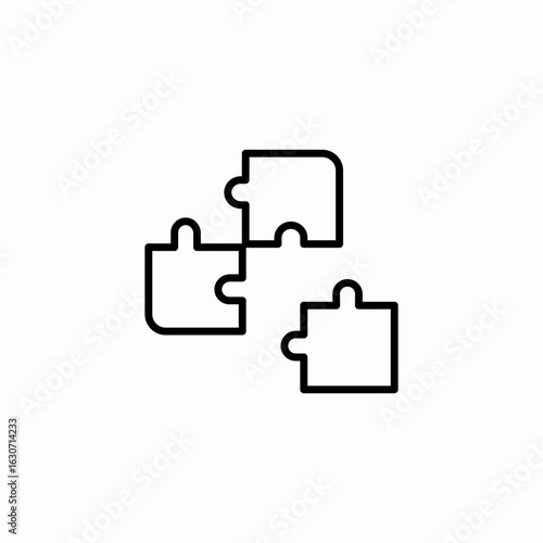 interlocking puzzle pieces icon sign vector