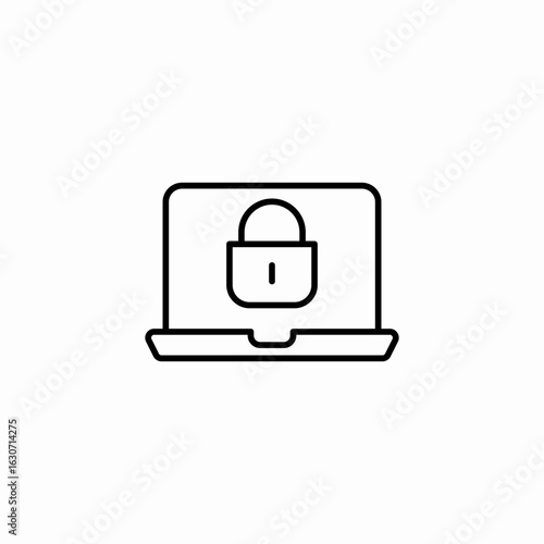 laptop security locked icon sign vector