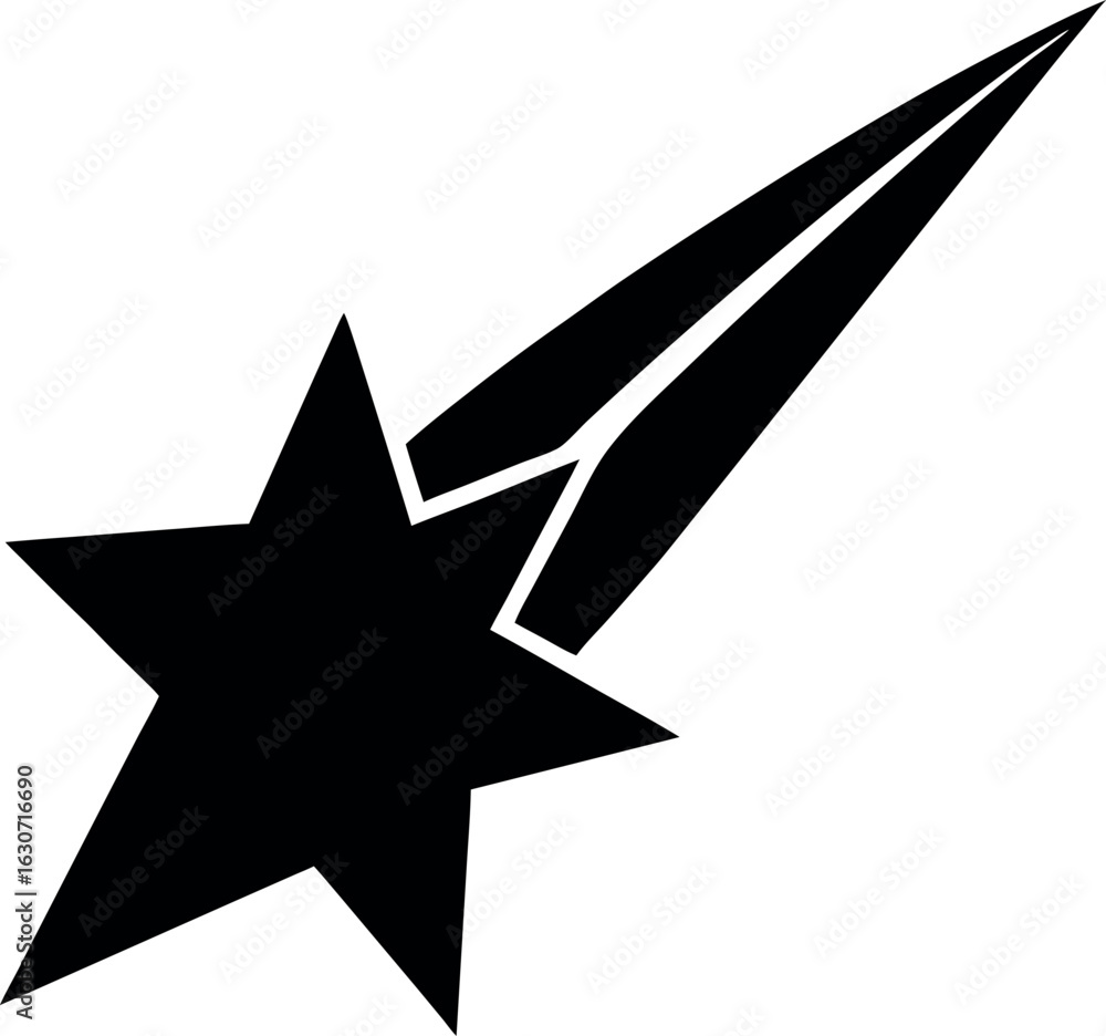 Fototapeta premium Shooting Star Vector Silhouette Icon