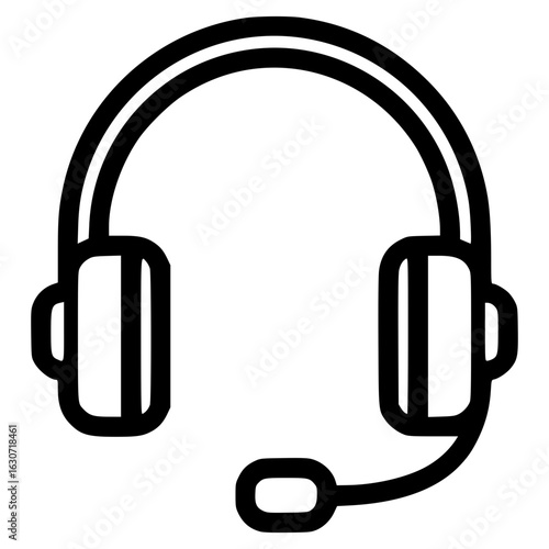 Headset icon design for communication technology usage