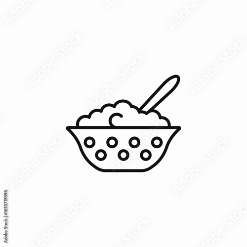 bowl with porridge icon sign vector
