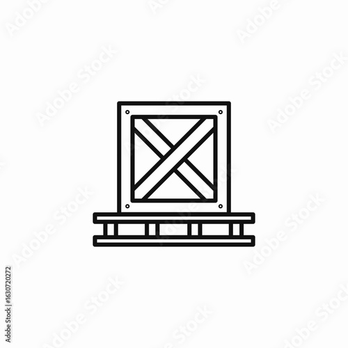 crate pallet shipping icon sign vector