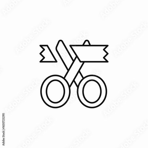 ribbon cutting ceremony icon sign vector