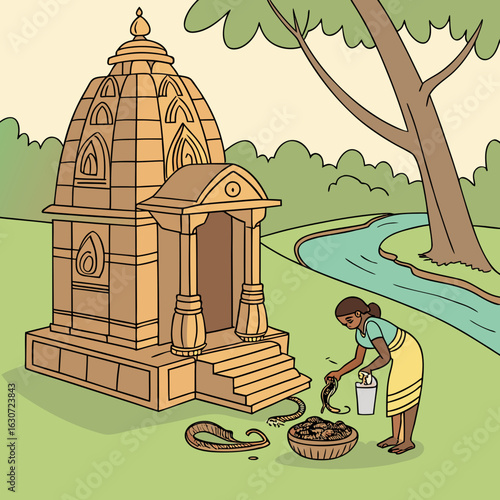 Naga Panchami is a day of traditional worship of nagas or snakes observed by Hindus, Jains, and Buddhists throughout India & Nepal, and other countries where Hindu, Jain, and Buddhist adherents live. 