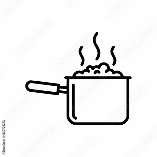 Cooking Pot with Steam Rising for Culinary Blogs, Recipes, Cooking Websites, Nutrition Articles, and Kitchen Decor  