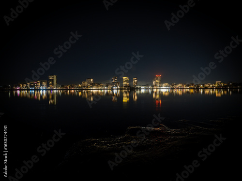 Amager Strandpark in Copenhagen by night in winter times.
