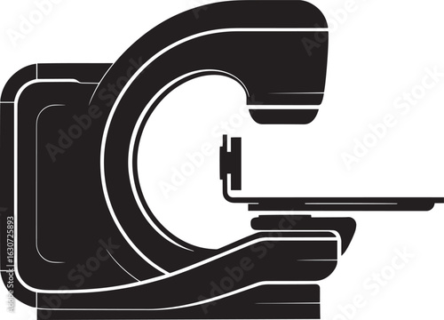 Monochrome Mammography Machine Silhouette on Transparent Background for Medical Imaging Projects