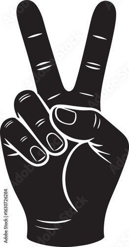 Peace Sign Hand Gesture Vector Illustration for Harmony, Unity, and Anti-War Design