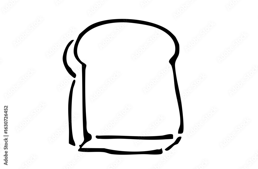 Fototapeta premium モノクロ手描きイラスト トースト
