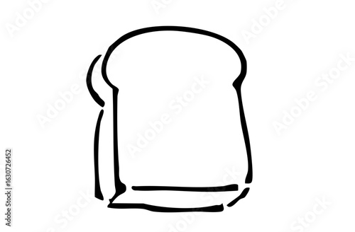 モノクロ手描きイラスト　トースト