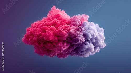Colorful smoke art with pink and purple hues blending to create an abstract cloud.
