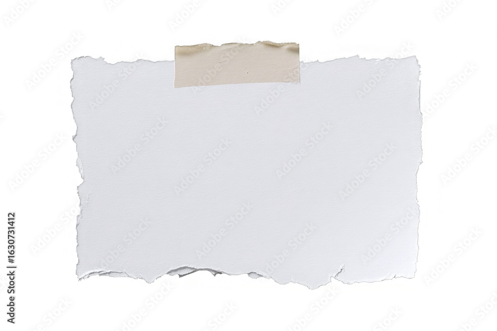 Obraz premium Graphic Design Element: White Torn Paper Piece, png