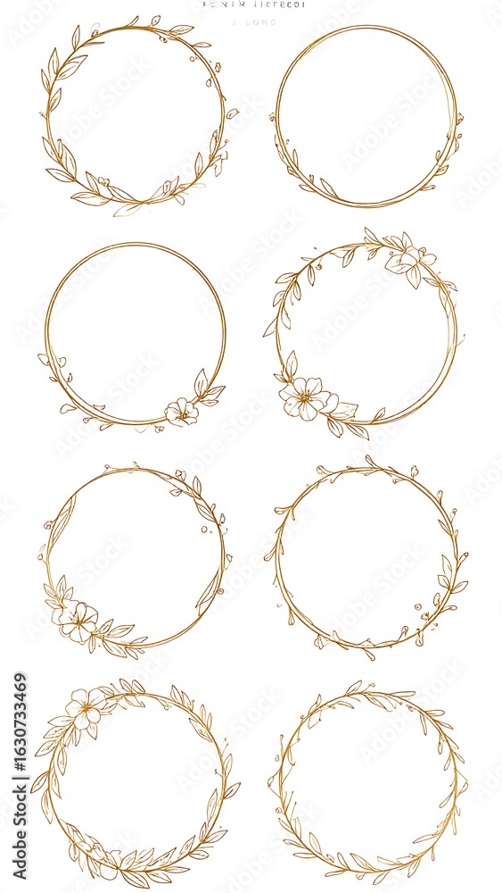 Obraz premium Decorative gold frames with floral designs