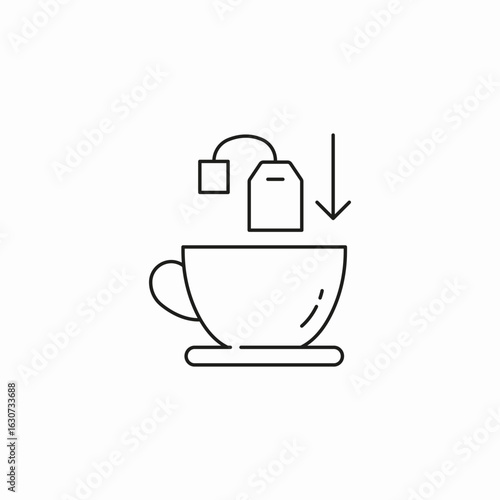 brew tea bag icon sign vector