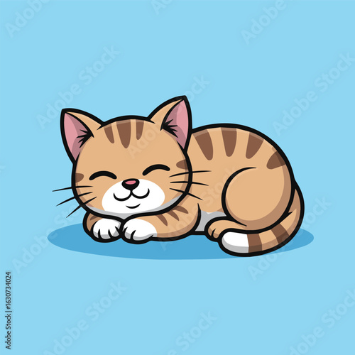 Cute cat cartoon illustration a playful vector design of a happy and smiling kitten, perfect for childrens books, graphic design, and petthemed projects