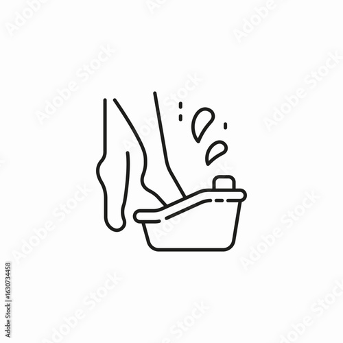 foot soaking bath icon sign vector