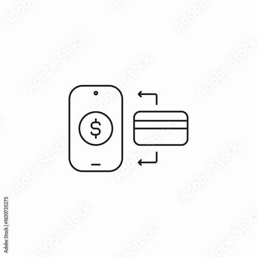 mobile payment transfer icon sign vector