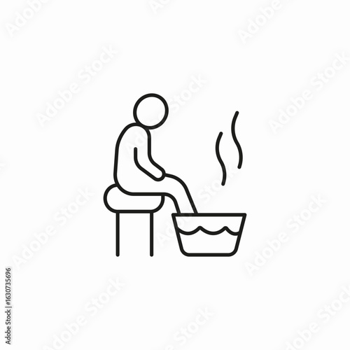 person foot bath icon sign vector