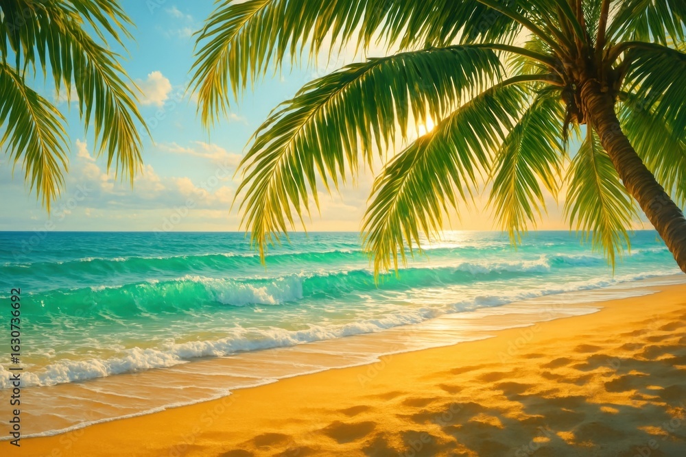 Fototapeta premium Tropical paradise beach sunset