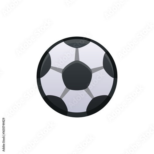 Isolated flat 3d ball icon for game, interface, sticker, app. The sign in a cartoon style for match 3, arcade, rpg. The football sprite for craft element in hyper casual mobile game.