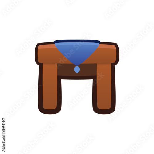 Isolated flat 3d table icon for game, interface, sticker, app. The sign in a cartoon style for match 3, arcade, rpg. The furniture sprite for craft element in hyper casual mobile game.