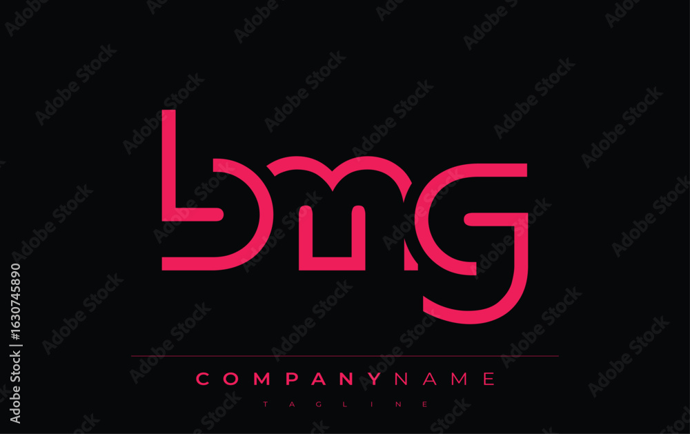 Obraz premium BMG abstract letter logo design. Modern Business Logo Design With Abstract Typography and Contemporary Style