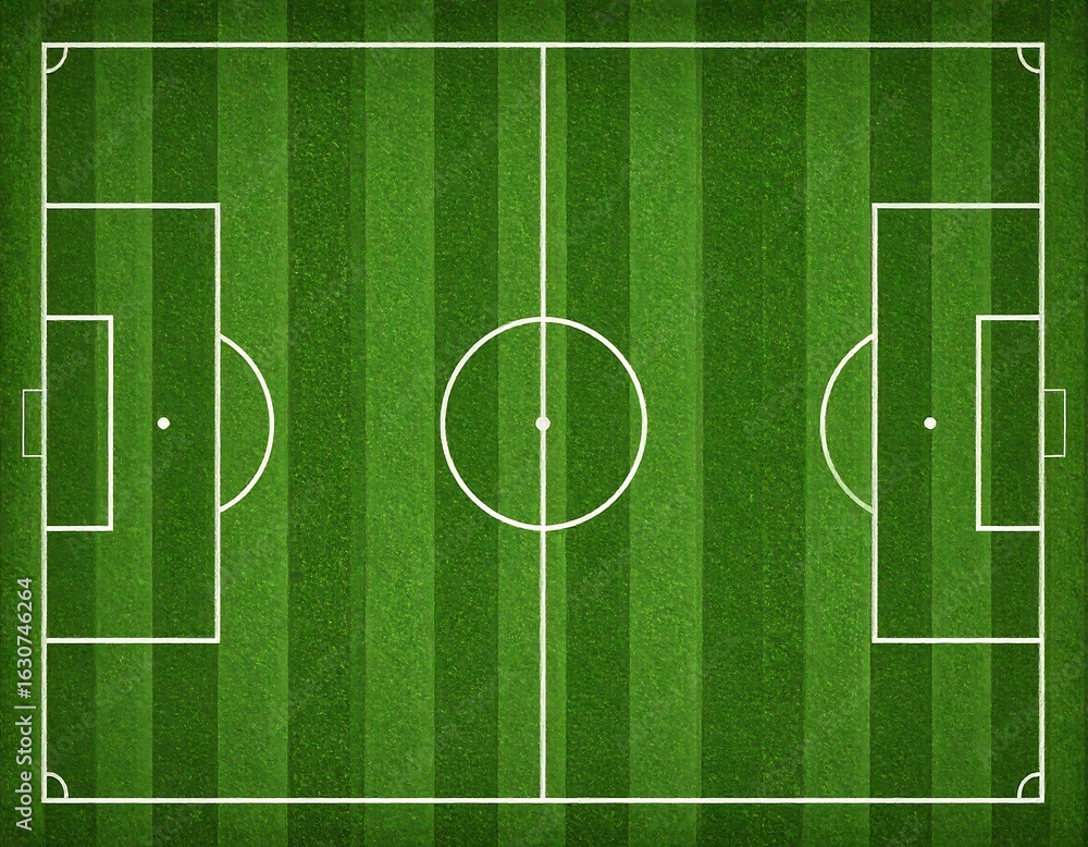 Obraz premium Green soccer field graphic