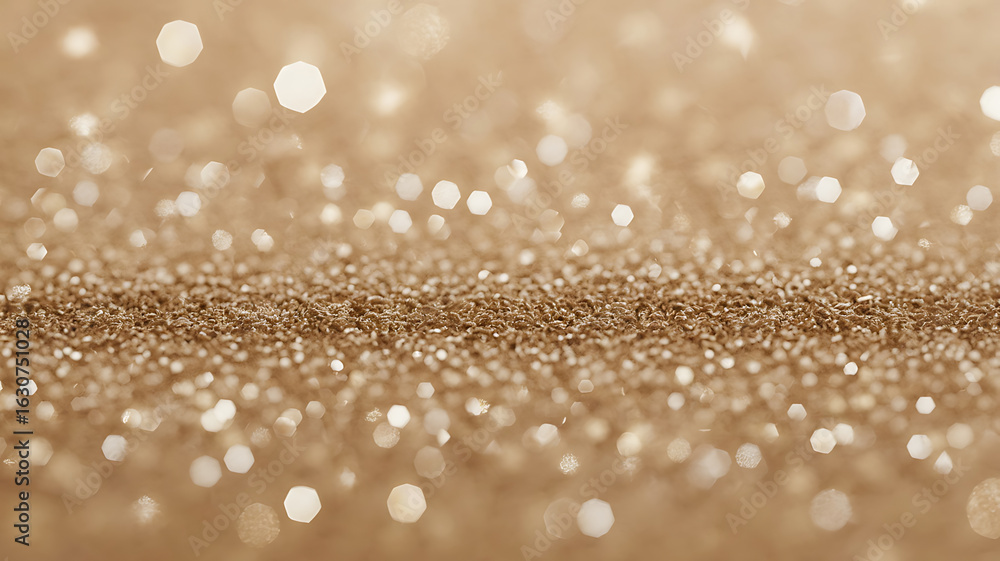 Fototapeta premium Golden glitter background, shimmering texture.