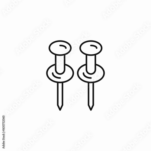 two push pins icon sign vector