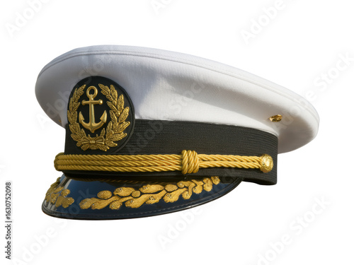 Wallpaper Mural White naval captain hat with anchor emblem
 Torontodigital.ca